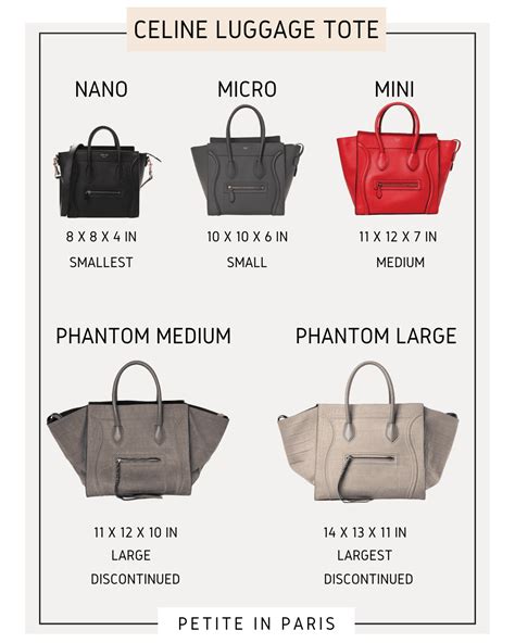 celine clothing size chart|Celine luggage size chart.